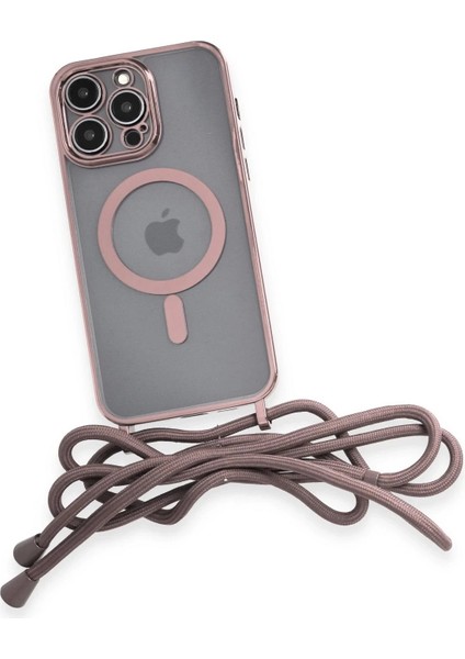 Bfs iPhone 12 Pro Max Kılıf Divo Lazer Askılı Magsafe Kapak - Pembe fırsatları