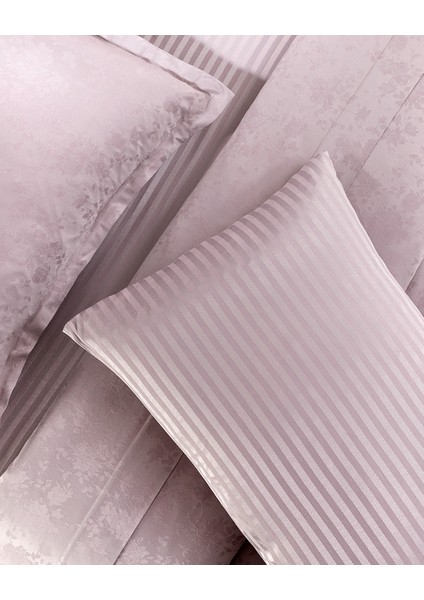 Eze Çift Kişilik Pamuklu Jakarlı Saten Nevresim Takımı - Açık Mürdüm indirimleri