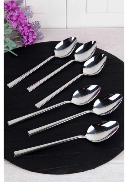 12 Adet Paslanmaz Çelik Lüx Tatlı Kaşık Düz Model Seti fiyatları