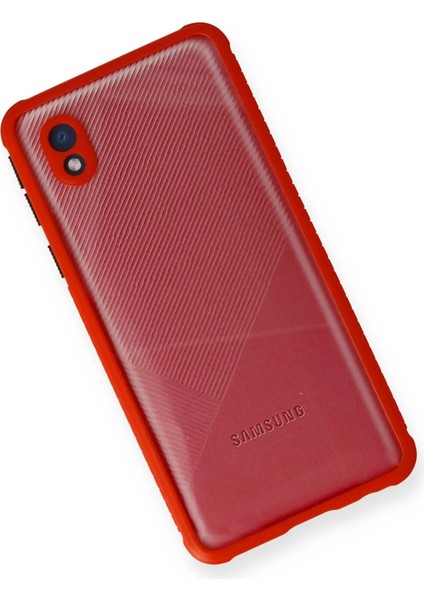 Bfs Samsung Galaxy A01 Core Kılıf Miami Şeffaf Silikon - Kırmızı modelleri