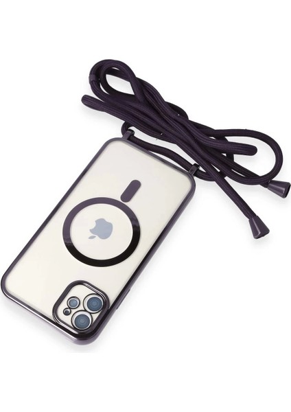 Bfs iPhone 11 Kılıf Divo Lazer Askılı Magsafe Kapak - Derin Mor indirimleri