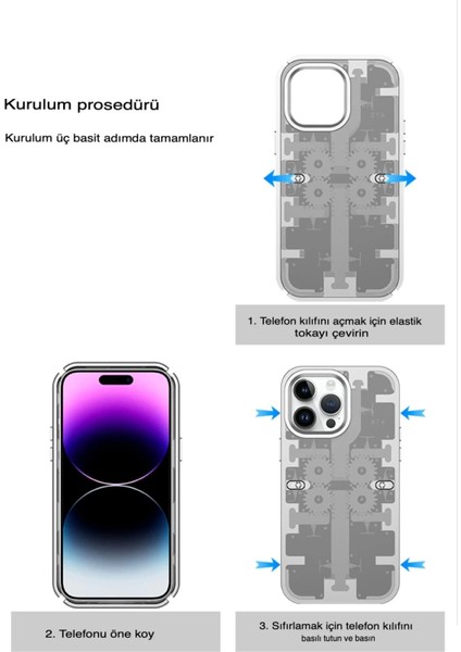 Bfs iPhone 14 Pro Kılıf Mekanik Bumper Kapak - Mavi fırsatları