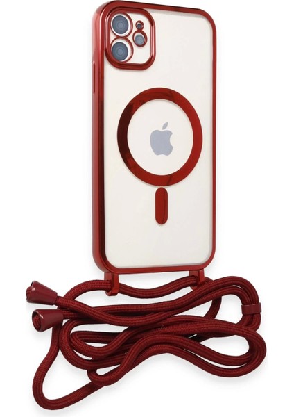 Bfs iPhone 11 Kılıf Divo Lazer Askılı Magsafe Kapak - Kırmızı fiyatları