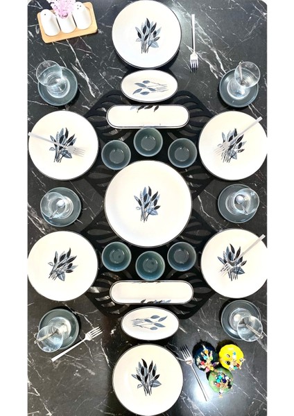 Gri 6 Kişilik 23 Parça Kahvaltı Takımı, Şık ve Kullanışlı Set
