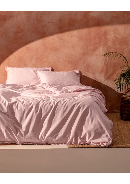 Sona King Size Püsküllü Nevresim Takımı - Pudra