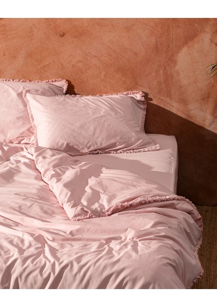 Sona King Size Püsküllü Nevresim Takımı - Pudra fiyatları