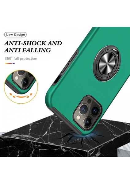 Bfs iPhone 13 Pro Max Kılıf Elit Yüzüklü Kapak - Yeşil