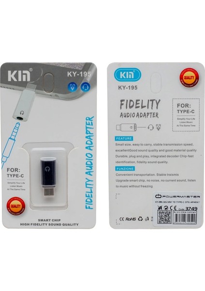 KY-195 3.5 mm Aux To Type-C Otg Aparat modelleri