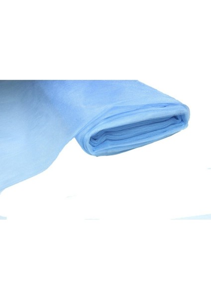 Bebe Mavi Kristal Tül 1 Metre Petek Zemin Kumaş, Şık ve Zarif Tasarım