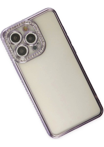 Bfs iPhone 14 Pro Kılıf Joke Taşlı Silikon - Mor modelleri