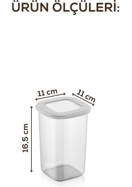 Beyaz Kare Saklama Kabı 3'lü Set, Orta Boy, 1,2 Litre, Foly Etiketli indirimleri