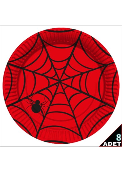 Kırmızı 23CM Örümcek Ağı Desenli Karton Tabak, 8'li Paket fiyatları
