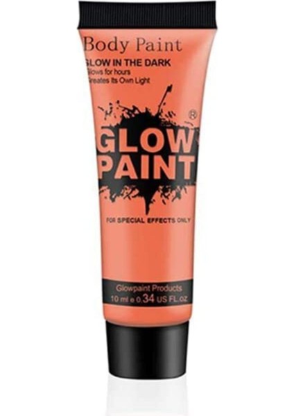 Parlak Neon Glow Parti Yüz ve Vücut Boyası, Turuncu, Işıltılı ve Eğlenceli Görünüm