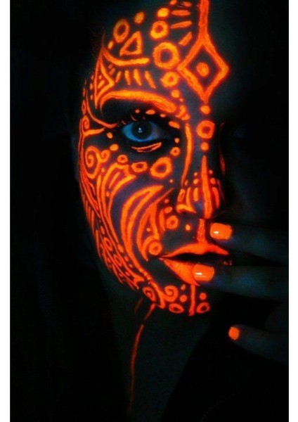 Parlak Neon Glow Parti Yüz ve Vücut Boyası, Turuncu, Işıltılı ve Eğlenceli Görünüm fırsatları