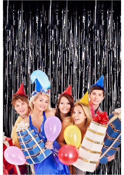 Metalik Kendinden Yapışkanlı Siyah Arka Fon Perdesi, Kapı ve Duvar Dekoru