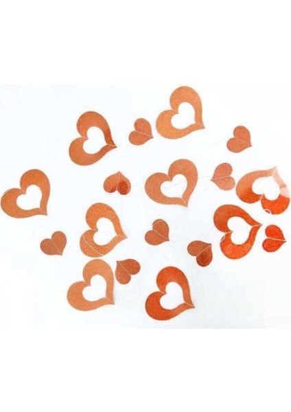 Pembe Renk Hologramlı Kalp Fon Süsü, 2 Metre, Renkli, Şık ve Parlak Dekorasyon Parçası