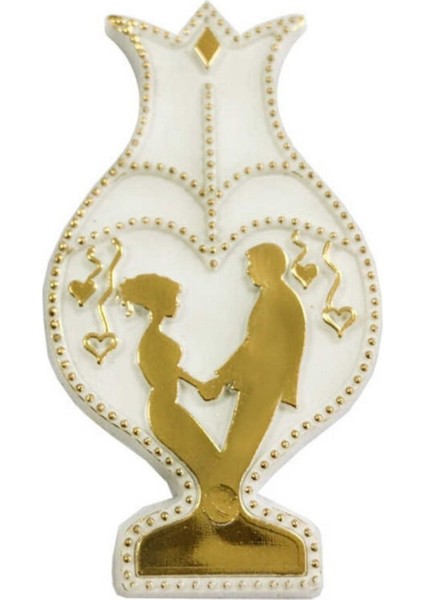 Laleli Altın Varaklı Beyaz Gelin Damat Seti 50'li, Şık ve Zarif Seçim