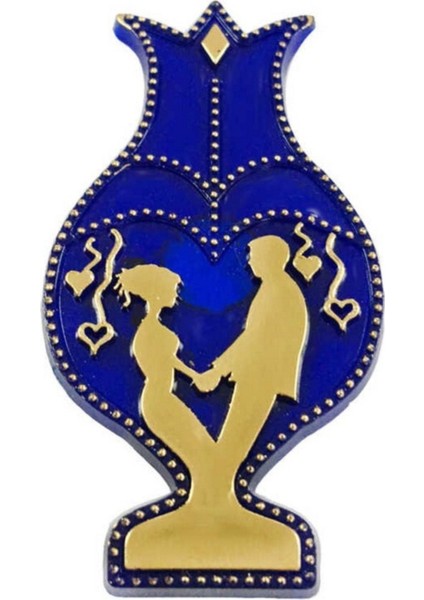 Laleli Altın Varaklı Lacivert Gelin-Damat Seti, 50 Adet, Çok Renkli Seçeneklerle