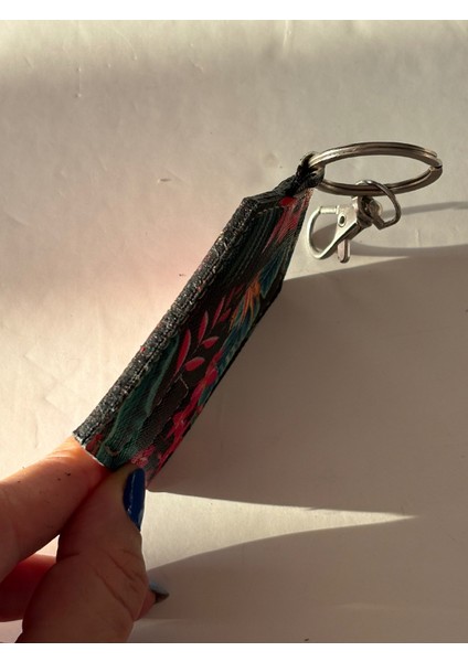 -Berekethane Çiçekli Ev Suni Deri Anahtarlık, Bag Charm,çanta Süsü indirimleri