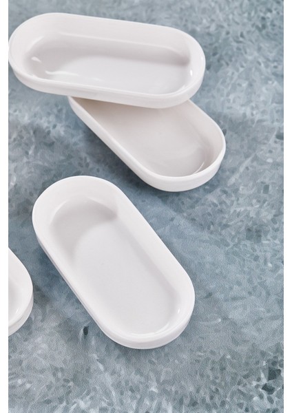 Beyaz 4'lü Seramik Salda Kahvaltılık Kayık Seti fırsatları