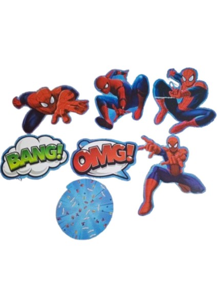 Kırmızı 6'lı Spiderman Tavan Süsü, Parti Dekorasyonu, Eğlenceli ve Renkli Süsler fiyatları