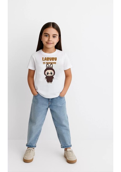 Kız Labubu Çocuk Baskılı T-Shirt - Beyaz fiyatları