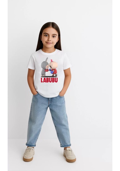 Kız Labubu Çocuk Baskılı T-Shirt - Beyaz fiyatları