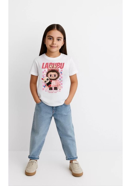 Kız Labubu Çocuk Baskılı T-Shirt - Beyaz fiyatları