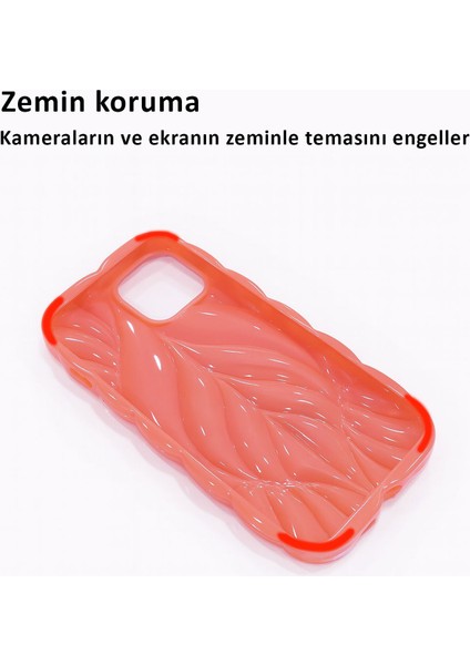 iPhone 15 Kılıf Yaprak Desenli Hologramlı Parlak Darbe Önleyici Silikon Kapak fırsatları
