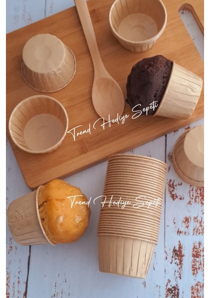 50'li Kek Kalıbı, Sütlü Kahve Içi, Yağlı Kağıt, Muffin ve Cupcake Kapsülü, Airfryer Uyumlu