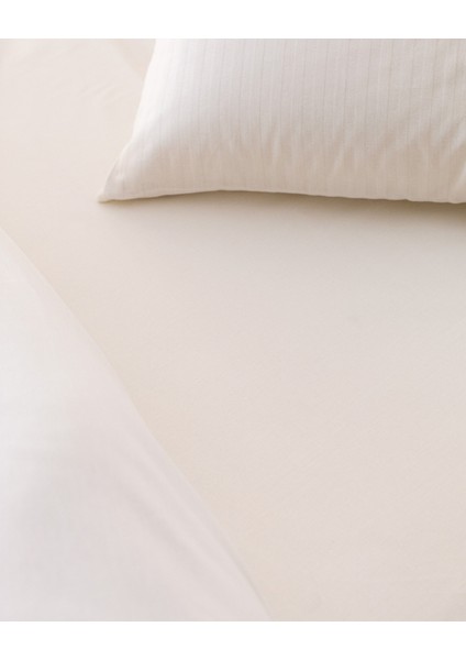 Adrien King Size %100 Pamuk Çizgili Kapaklı Nevresim Takımı - Ekru modelleri