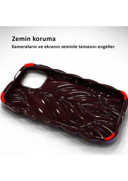 iPhone 15 Kılıf Yaprak Desenli Hologramlı Parlak Darbe Önleyici Silikon Kapak fırsatları