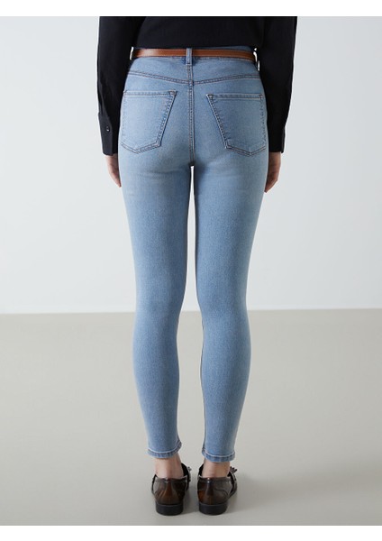 Yeni Sezon Beli Kemerli Jupiter Super Skinny Fit Jean Pantolon - S54050Z8 fırsatları