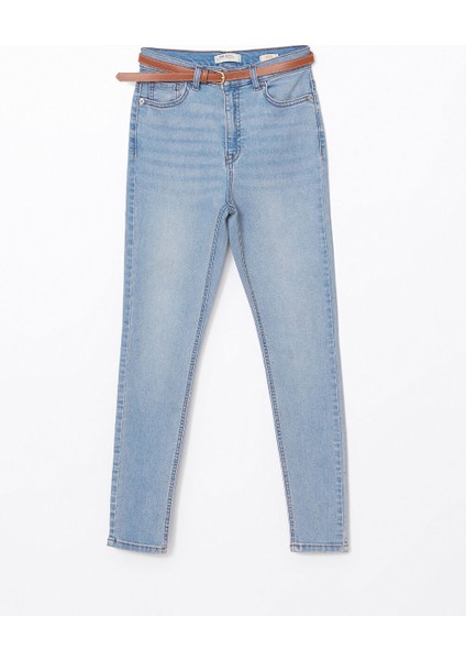 Yeni Sezon Beli Kemerli Jupiter Super Skinny Fit Jean Pantolon - S54050Z8 indirimleri