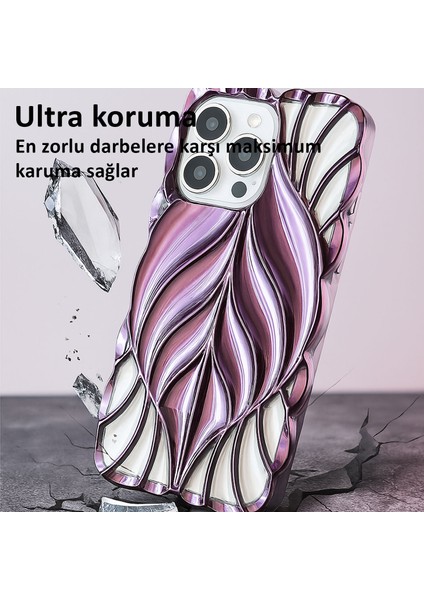 iPhone 15 Kılıf Yaprak Desenli Parlak Darbe Önleyici Silikon Kapak modelleri