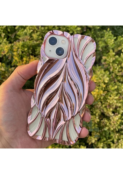 iPhone 15 Kılıf Yaprak Desenli Parlak Darbe Önleyici Silikon Kapak modelleri