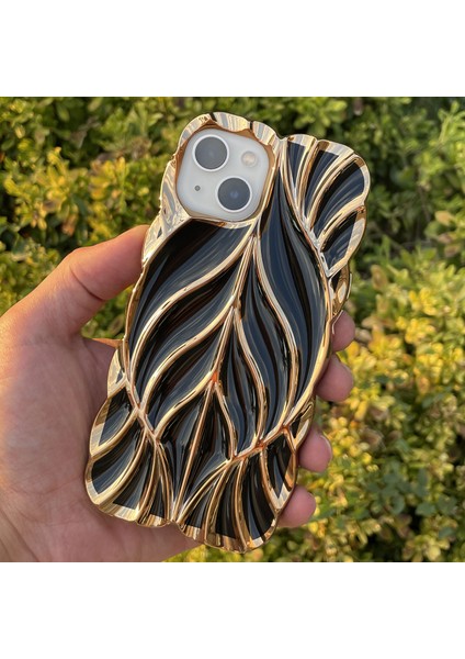 iPhone 15 Kılıf Yaprak Desenli Parlak Darbe Önleyici Silikon Kapak fiyatları