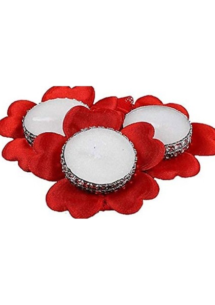 Kırmızı ve Pembe Süslü Kına Mumları Seti 12 Adet, Şık ve Zarif Tasarım.