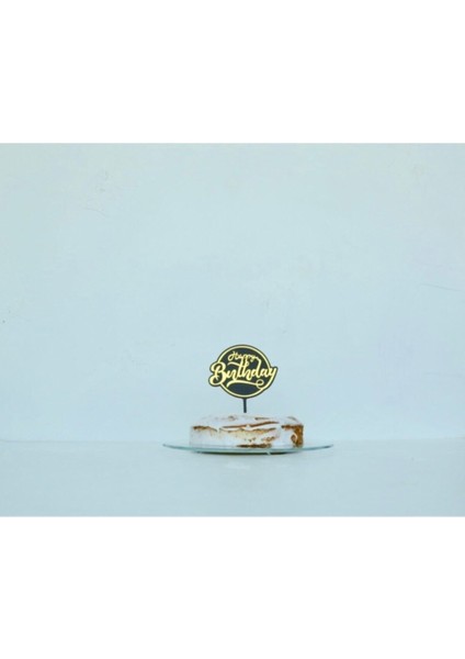 Siyah ve Altın Detaylı Yuvarlak Doğum Günü Pasta Süsü, Şık ve Özel. modelleri