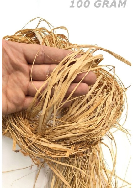 Kahverengi Doğal Rafya ve Saman Lifi Ipi, 100 Gram, Süsleme ve El Işi Için Ideal