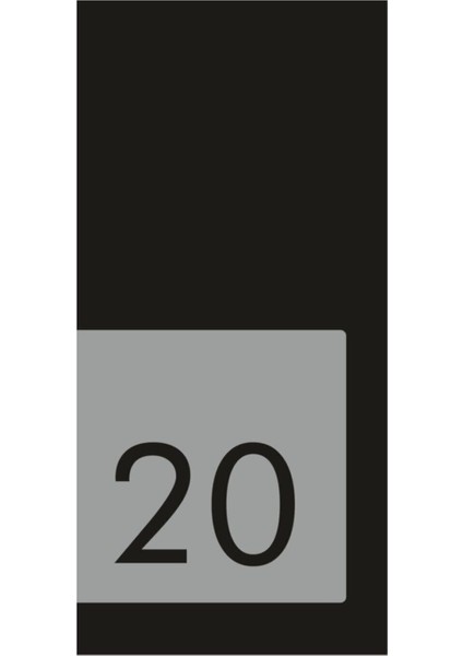 Siyah Aynalı Çerçeveli Kapı Numarası, Modern ve Şık Tasarım No:20