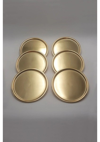 Altın Renkli 6'lı Yuvarlak Servis ve Sunum Tepsisi, Şık ve Kullanışlı Tasarım fiyatları