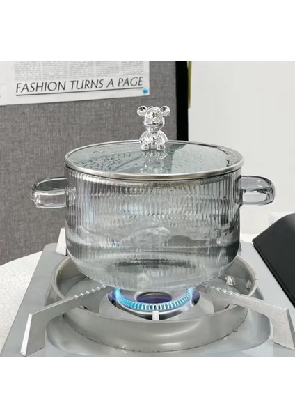 1,5 Litre Isıya Dayanıklı Cam Tencere, Minimalist ve Şık Tasarım