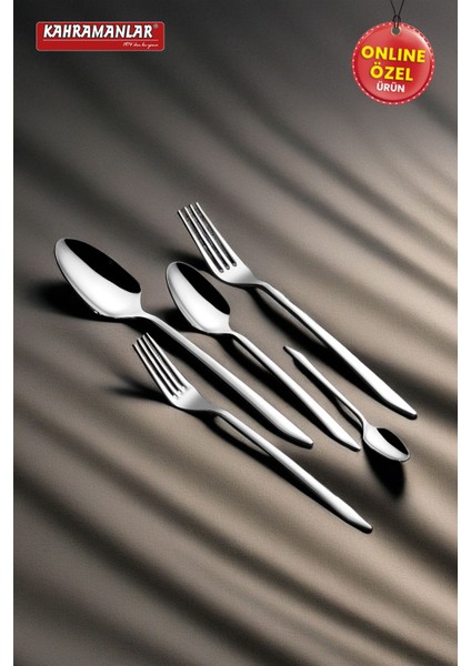 Gri 60 Parça Çatal Kaşık Takımı, Şık ve Kullanışlı Set