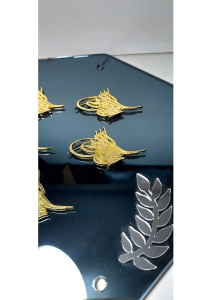Gold Metal Tuğra, 4X3CM, Osmanlı Motifli, 20 Adet