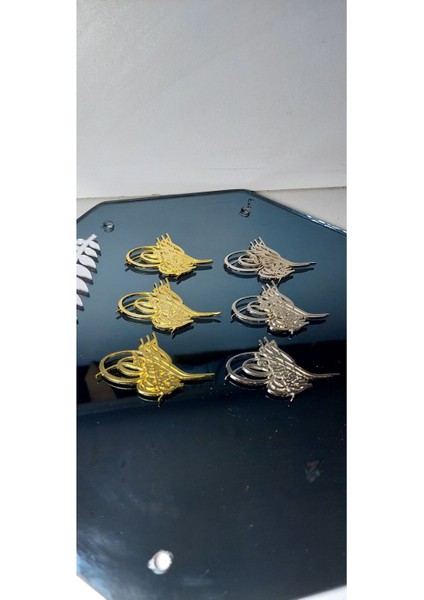 Gold Metal Tuğra, 4X3CM, Osmanlı Motifli, 20 Adet indirimleri