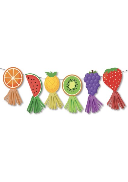 Mini Meyve Temalı Dekoratif Banner, Renkli ve Şık Doğum Günü Süsü fiyatları