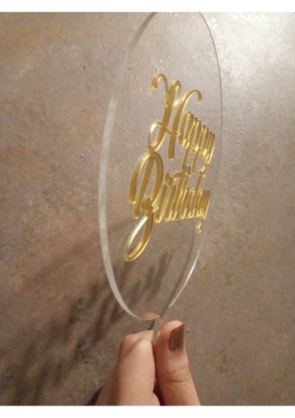 Gümüş Renkli Doğum Günü Pasta Süsü, Şık ve Parlak Dekorasyon Öğesi modelleri