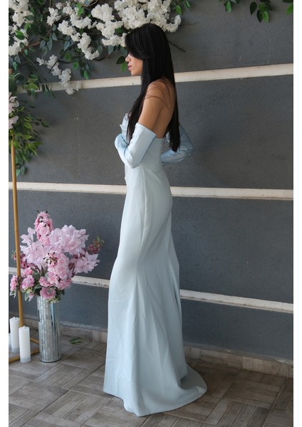 Bebe Mavi Göğüs Taş Işleme Detaylı Drapeli Abiye 9705446.449 fırsatları