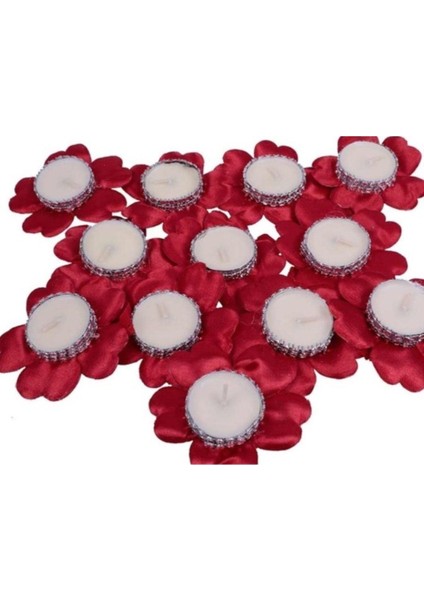 Kırmızı Yerli Kına Malzemeleri, El Mumları 24 Adet, Pembe Renkli, ve Şık modelleri